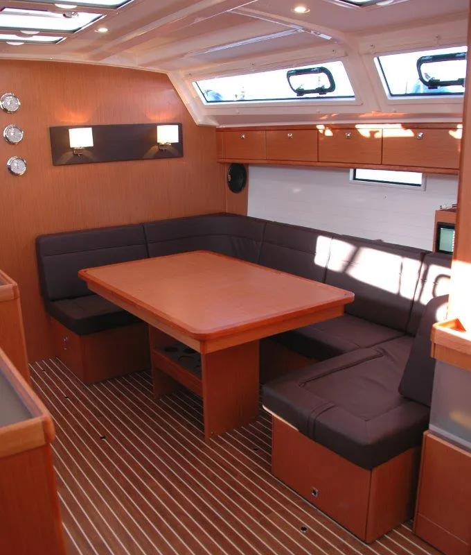 Salon of Fenice, a Bavaria Cruiser 46 sailboat at Olbia, Italy