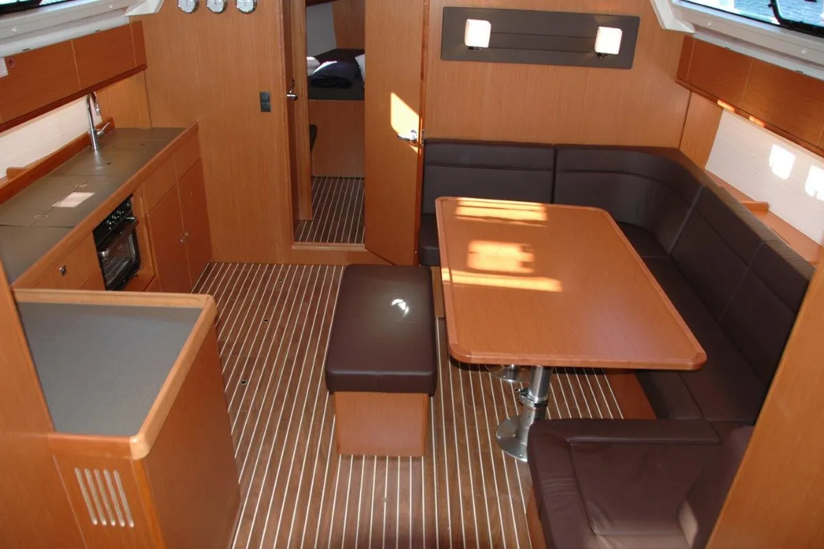 Salon of Fenice, a Bavaria Cruiser 46 sailboat at Olbia, Italy