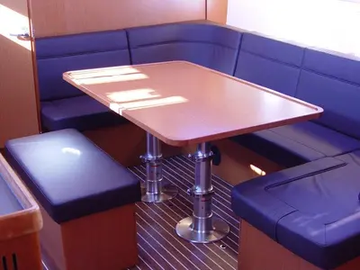 Salon of Fenice, a Bavaria Cruiser 46 sailboat at Olbia, Italy