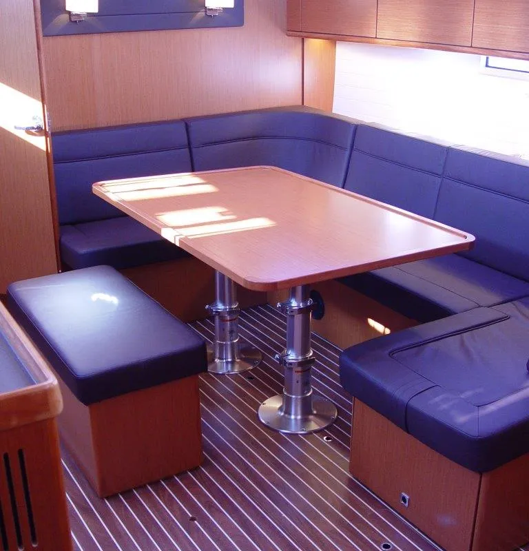 Salon of Fenice, a Bavaria Cruiser 46 sailboat at Olbia, Italy