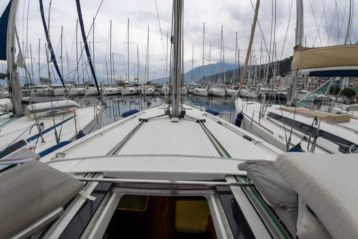 Exterior view of Comfort, a Beneteau Oceanis 41 sailboat at Fethiye, Turkey