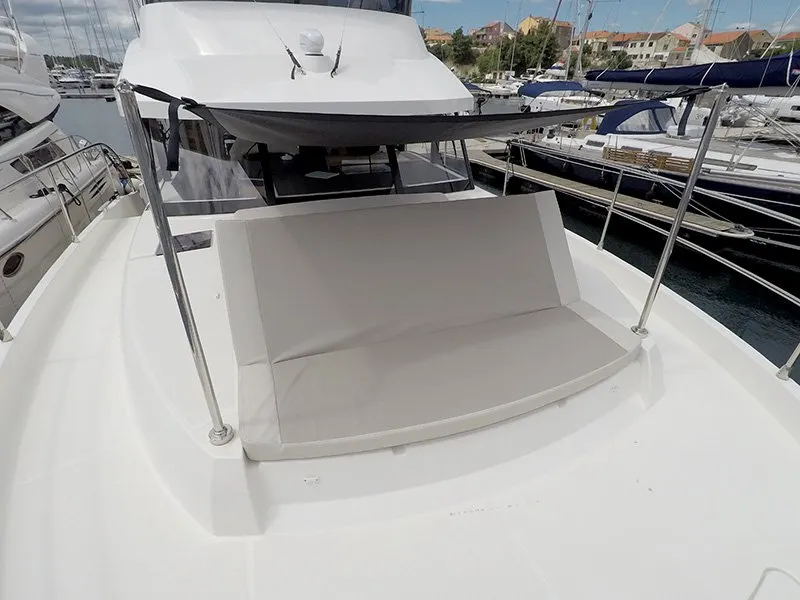 Deck of Ocean Dreamer, a Beneteau Swift Trawler 47 motor yacht at Grad Šibenik, Croatia