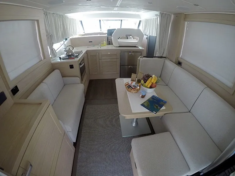 Salon of Ocean Dreamer, a Beneteau Swift Trawler 47 motor yacht at Grad Šibenik, Croatia