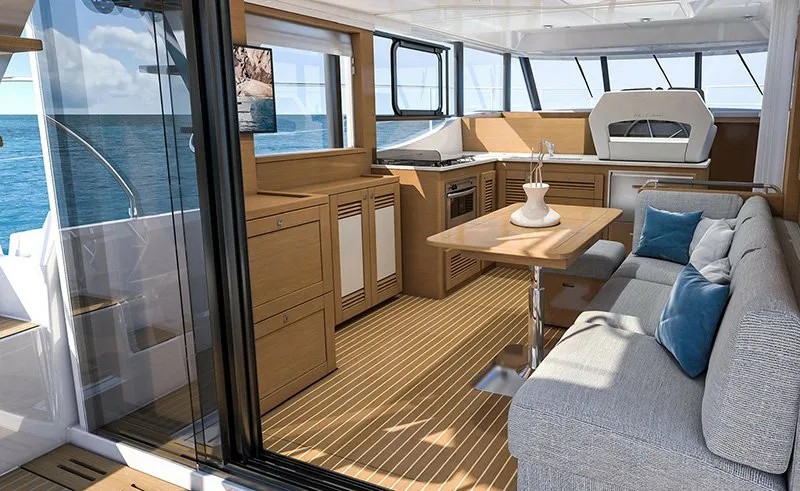 Salon of Ocean Dreamer, a Beneteau Swift Trawler 47 motor yacht at Grad Šibenik, Croatia