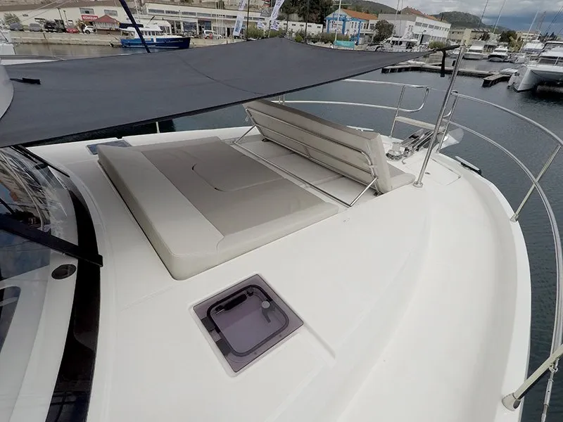 Deck of Ocean Dreamer, a Beneteau Swift Trawler 47 motor yacht at Grad Šibenik, Croatia