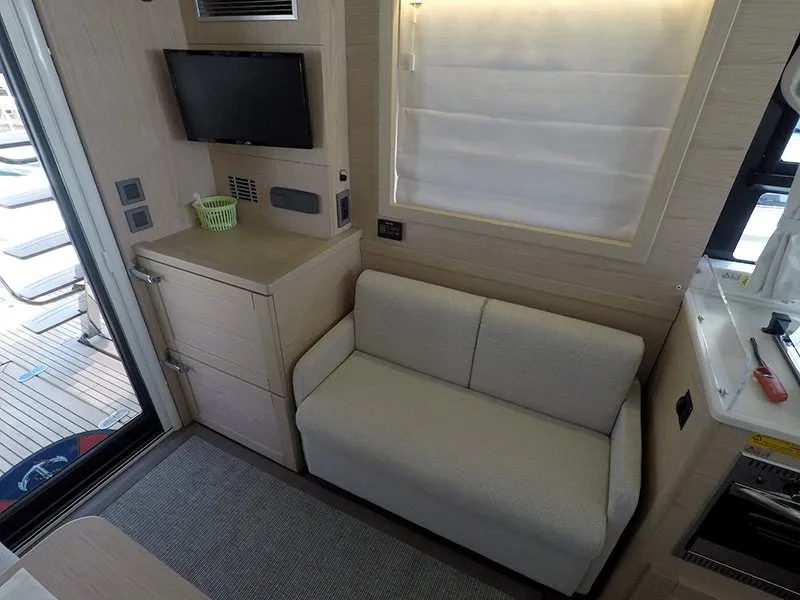 Salon of Ocean Dreamer, a Beneteau Swift Trawler 47 motor yacht at Grad Šibenik, Croatia