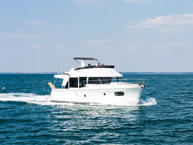 Exterior view of Ocean Dreamer, a Beneteau Swift Trawler 47 motor yacht at Grad Šibenik, Croatia
