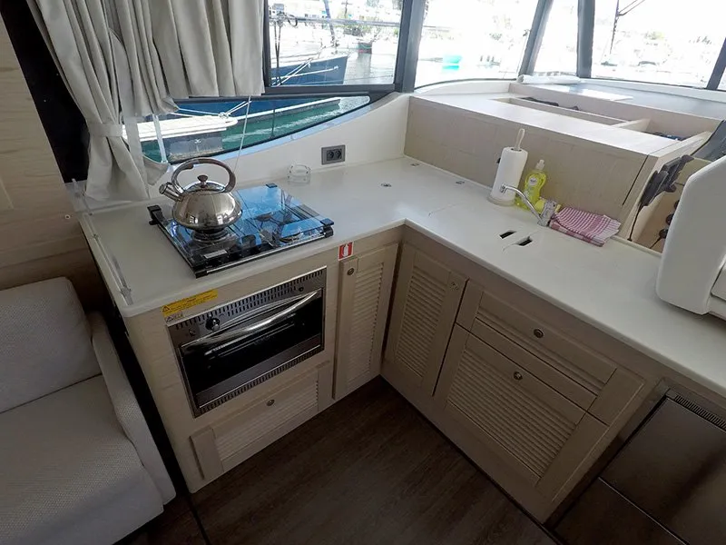 Galley of Ocean Dreamer, a Beneteau Swift Trawler 47 motor yacht at Grad Šibenik, Croatia
