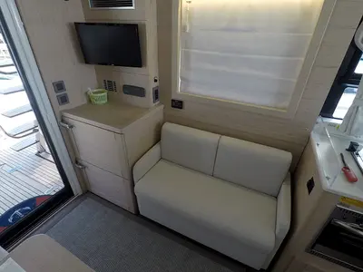 Salon of Ocean Dreamer, a Beneteau Swift Trawler 47 motor yacht at Grad Šibenik, Croatia