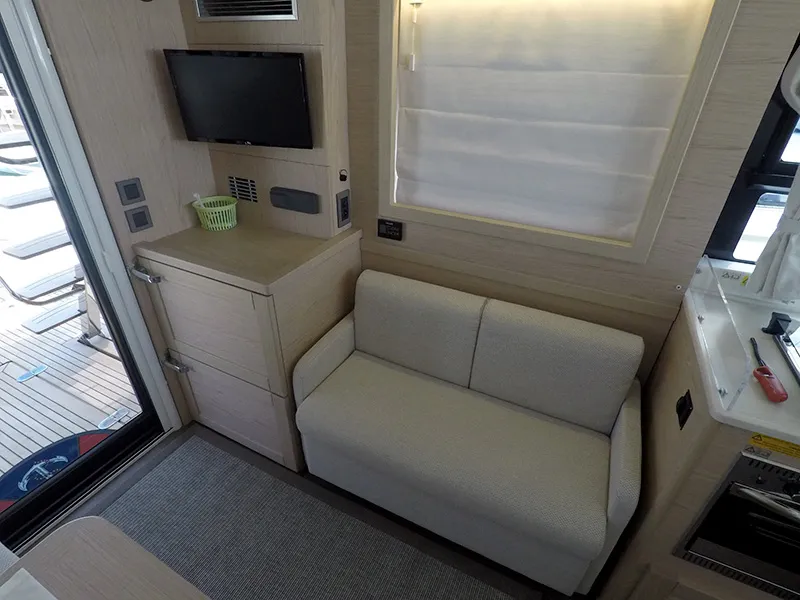 Salon of Ocean Dreamer, a Beneteau Swift Trawler 47 motor yacht at Grad Šibenik, Croatia