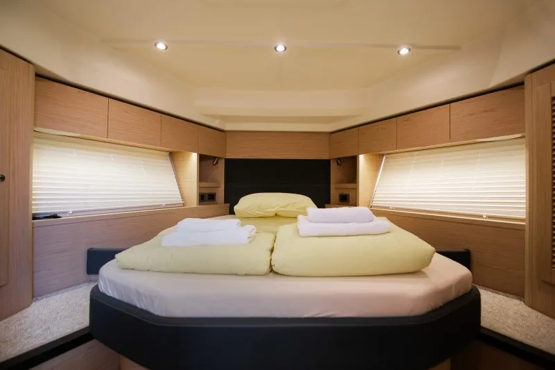Cabin on Ocean Dreamer, a Beneteau Swift Trawler 47 motor yacht at Grad Šibenik, Croatia