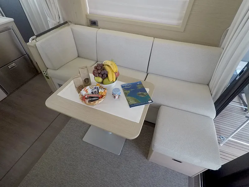 Salon of Ocean Dreamer, a Beneteau Swift Trawler 47 motor yacht at Grad Šibenik, Croatia