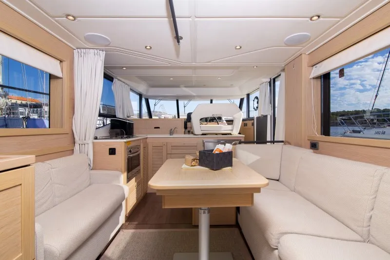 Salon of Ocean Dreamer, a Beneteau Swift Trawler 47 motor yacht at Grad Šibenik, Croatia