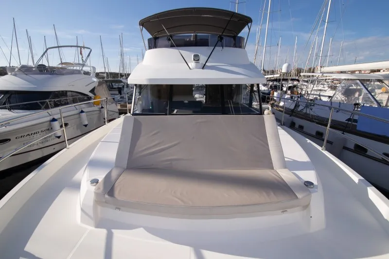 Deck of Ocean Dreamer, a Beneteau Swift Trawler 47 motor yacht at Grad Šibenik, Croatia