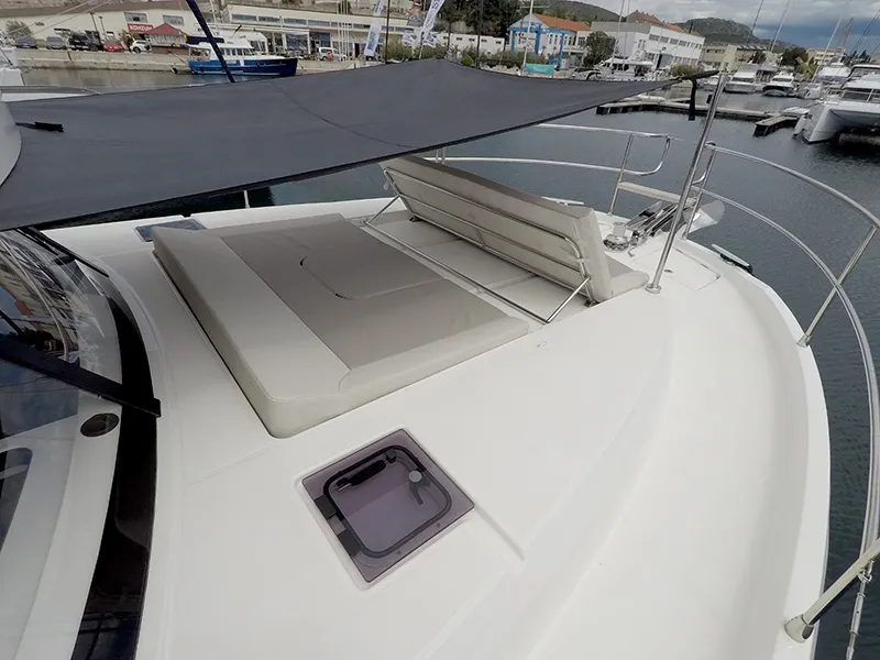 Deck of Ocean Dreamer, a Beneteau Swift Trawler 47 motor yacht at Grad Šibenik, Croatia
