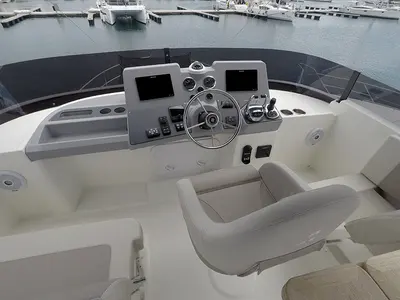 Cockpit of Ocean Dreamer, a Beneteau Swift Trawler 47 motor yacht at Grad Šibenik, Croatia