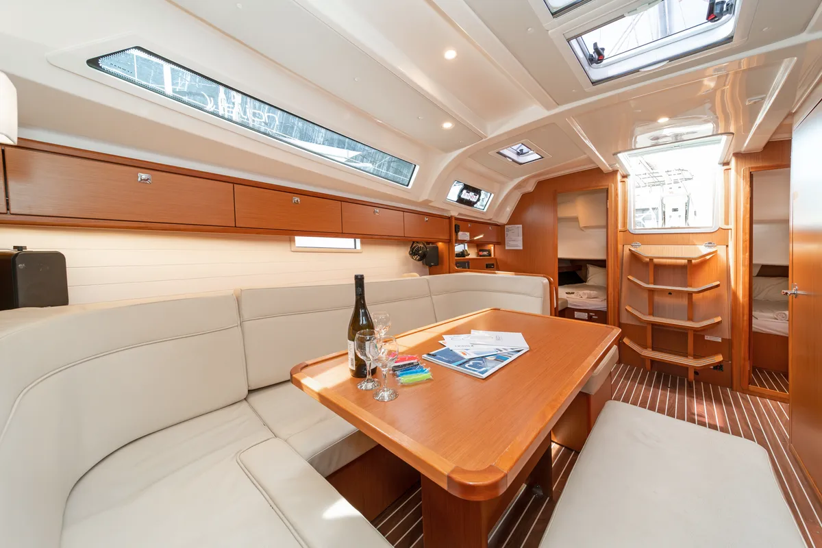 Salon of Laertis, a Bavaria Cruiser 41 sailboat at Volos, Greece