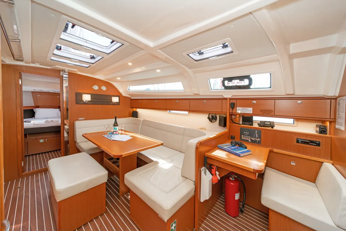 Salon of Laertis, a Bavaria Cruiser 41 sailboat at Volos, Greece
