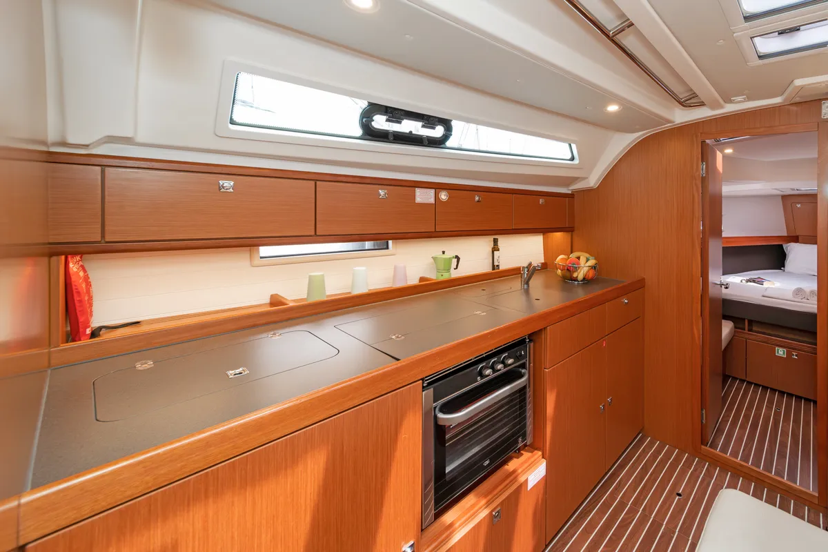 Galley of Laertis, a Bavaria Cruiser 41 sailboat at Volos, Greece