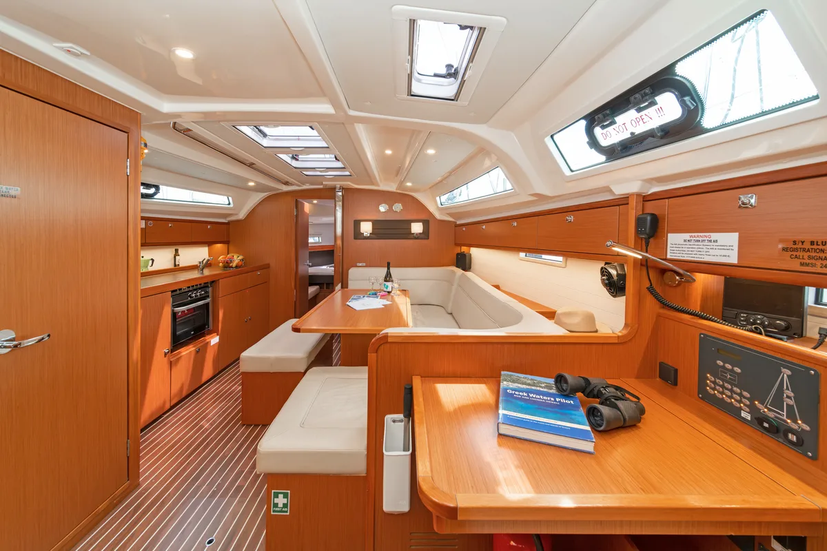 Salon of Laertis, a Bavaria Cruiser 41 sailboat at Volos, Greece