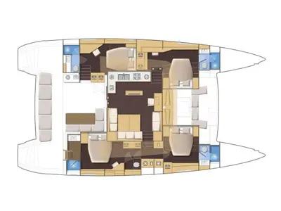 Floor plan of Lagoon 560 2011, a Lagoon 560 catamaran at Athens, Greece