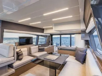 Salon of Dream, a Ferretti Yachts 450 motor yacht at Šibenik, Croatia