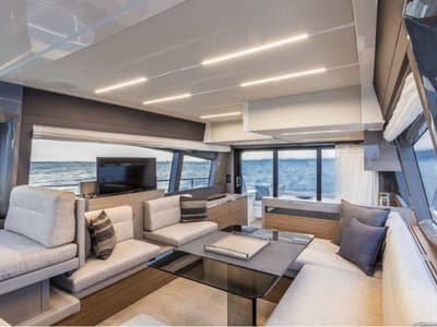 Salon of Dream, a Ferretti Yachts 450 motor yacht at Grad Šibenik, Croatia