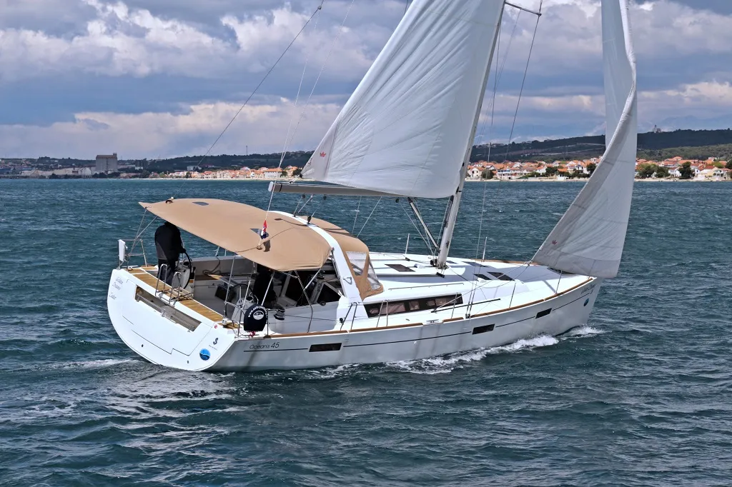 Exterior view of Golden Dreams, a Beneteau Oceanis 45 sailboat at Općina Sukošan, Croatia