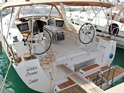 Deck of Golden Dreams, a Beneteau Oceanis 45 sailboat at Općina Sukošan, Croatia