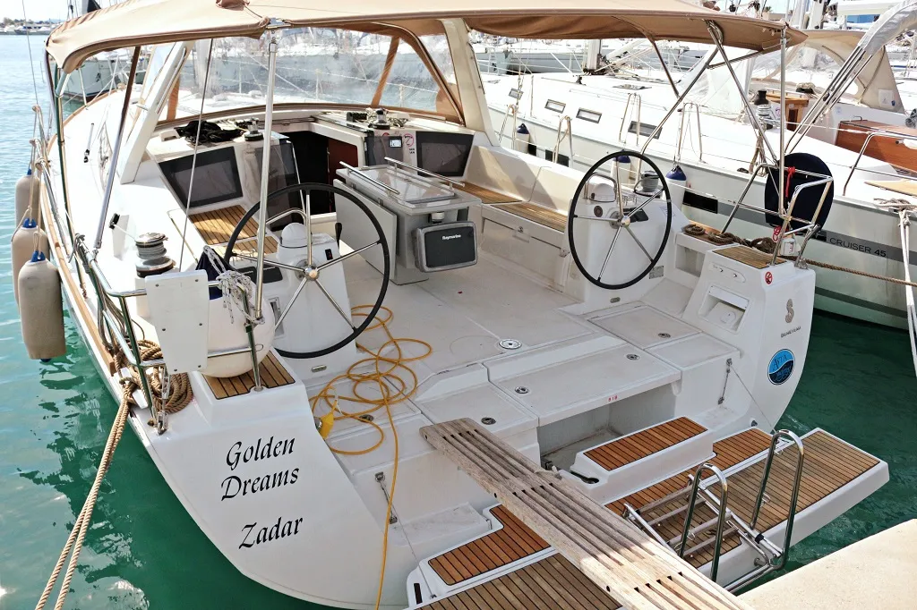 Deck of Golden Dreams, a Beneteau Oceanis 45 sailboat at Općina Sukošan, Croatia