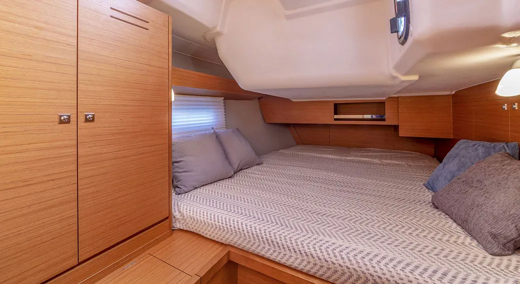 Cabin on Trinity, a Dufour 430 sailboat at Athens, Greece