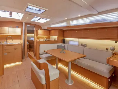 Salon of Trinity, a Dufour 430 sailboat at Athens, Greece