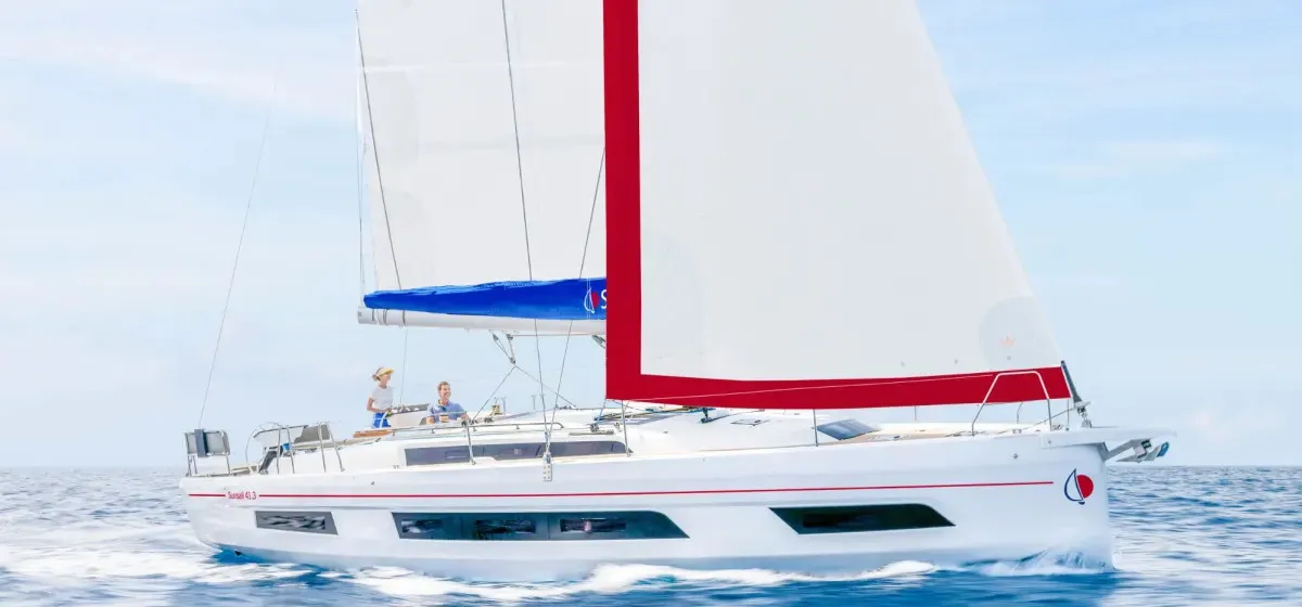 Exterior view of Sunsail 41.3 Premium Plus, a Dufour 41 sailboat at Dubrovnik, Croatia