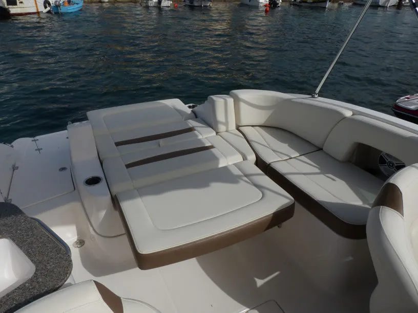 Deck of Triple X, a Chaparral 225 SSi Cuddy motorboat at Tribunj, Croatia