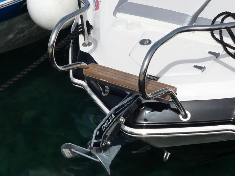 Deck of Triple X, a Chaparral 225 SSi Cuddy motorboat at Tribunj, Croatia