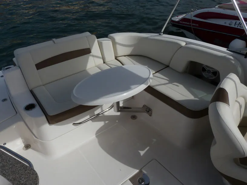Deck of Triple X, a Chaparral 225 SSi Cuddy motorboat at Tribunj, Croatia