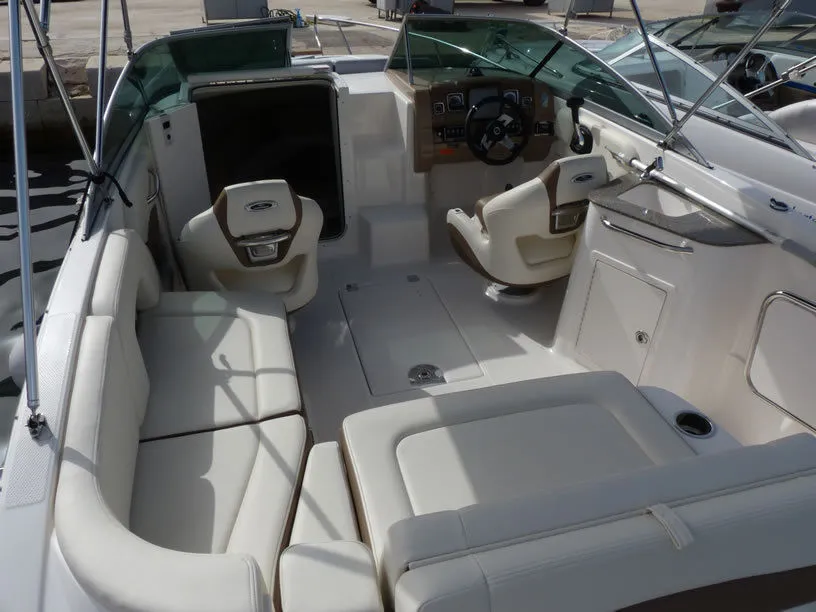 Deck of Triple X, a Chaparral 225 SSi Cuddy motorboat at Tribunj, Croatia