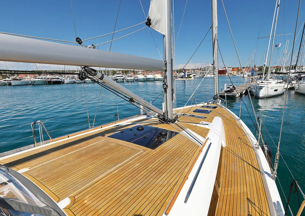 Deck of I'm Alone, a Hanse 460 sailboat at Pirovac, Croatia