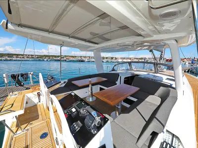 Deck of I'm Alone, a Hanse 460 sailboat at Pirovac, Croatia