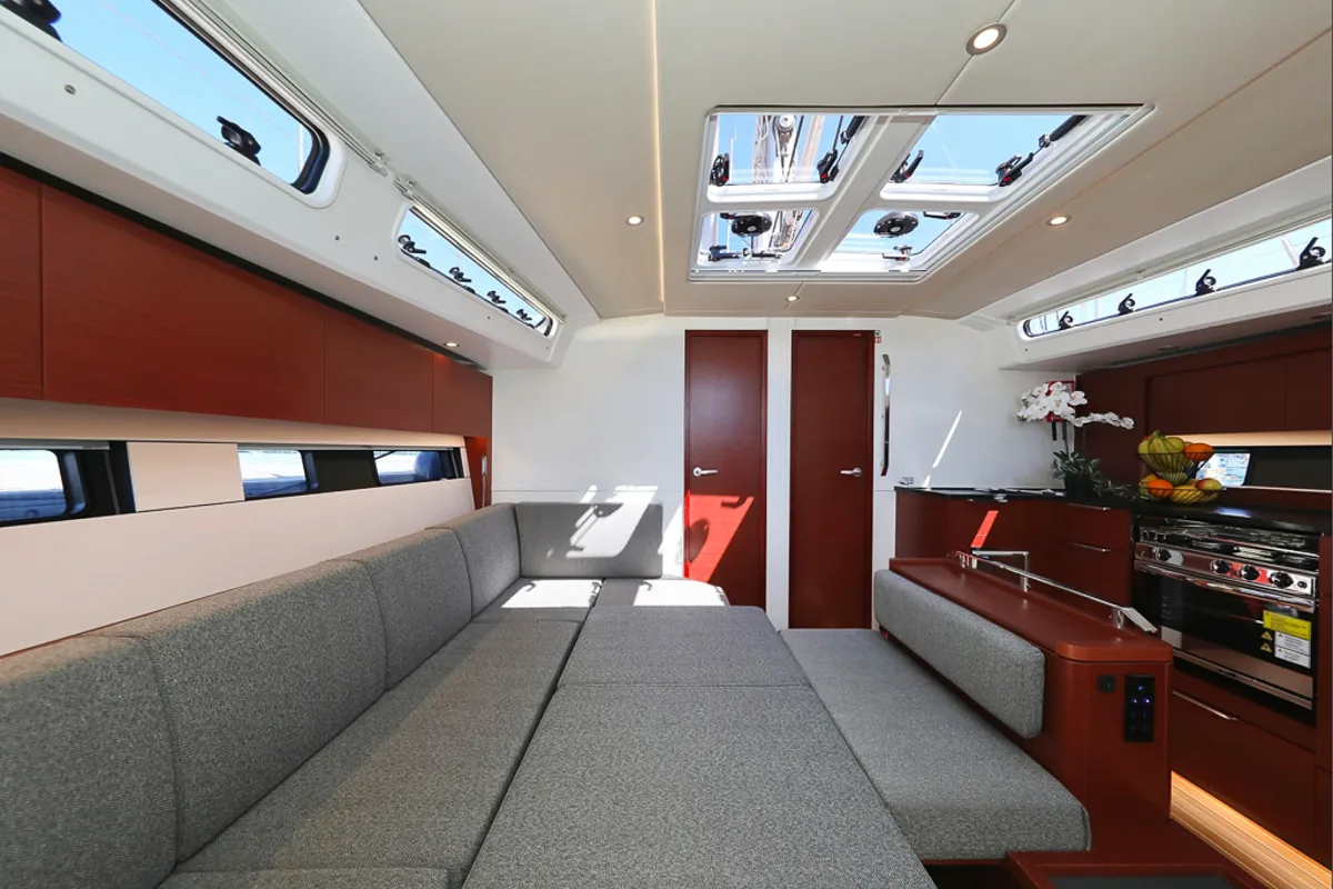 Salon of I'm Alone, a Hanse 460 sailboat at Pirovac, Croatia