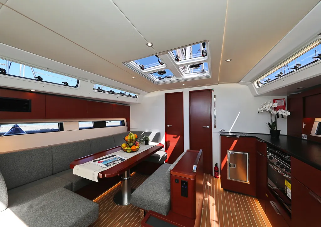 Salon of I'm Alone, a Hanse 460 sailboat at Pirovac, Croatia