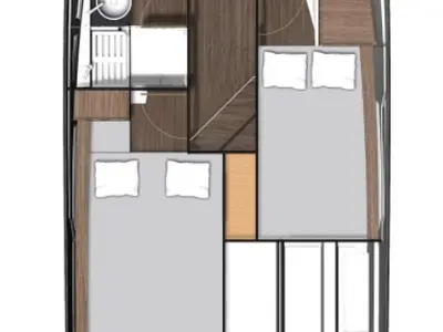 Floor plan of Talos, a Jeanneau Merry Fisher 1095 motorboat at Grad Biograd na Moru, Croatia