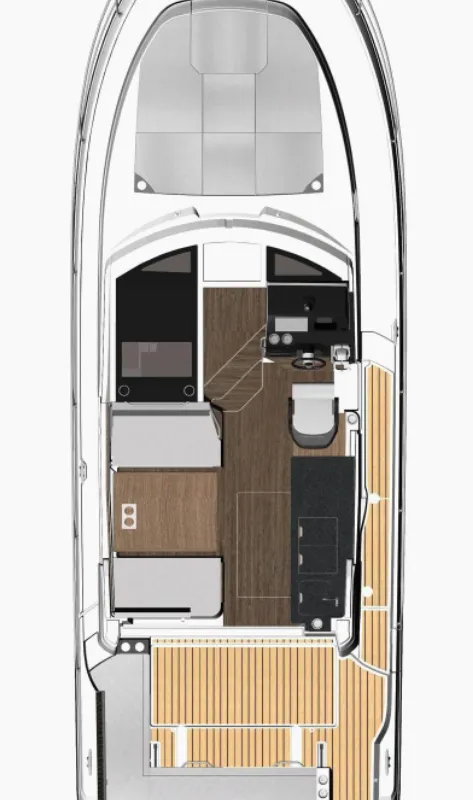 Floor plan of Talos, a Jeanneau Merry Fisher 1095 motorboat at Grad Biograd na Moru, Croatia