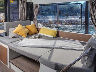 Salon of Talos, a Jeanneau Merry Fisher 1095 motorboat at Grad Biograd na Moru, Croatia