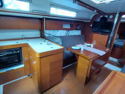 Galley of Caprice 2, a Dufour 335 Grand Large sailboat at Rosignano Solvay, Italy
