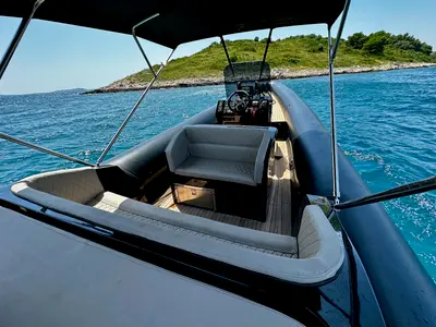 Deck of Kanula d.o.o. Lolivul 9, a RIB at Trogir, Croatia