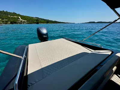Deck of Kanula d.o.o. Lolivul 9, a RIB at Trogir, Croatia