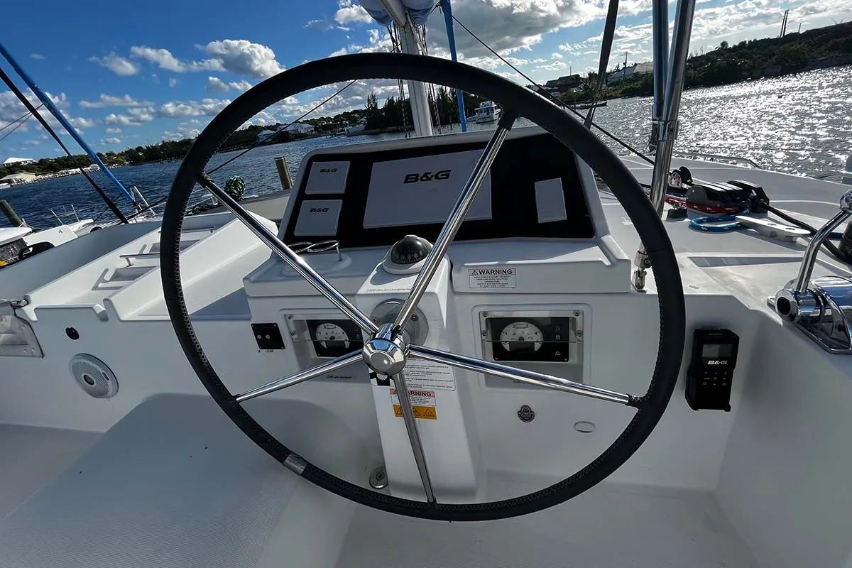 Cristal , a Lagoon 450 F catamaran at Central Abaco, Bahamas
