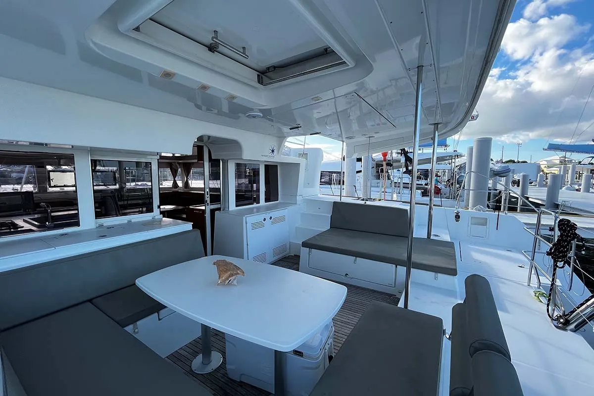 Cristal , a Lagoon 450 F catamaran at Central Abaco, Bahamas