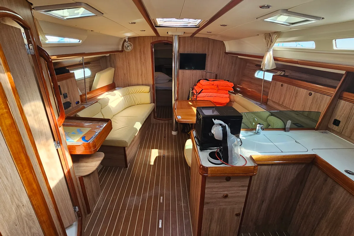 Galley of Nereja, a Jeanneau Sun Odyssey 42i sailboat at Grad Biograd na Moru, Croatia